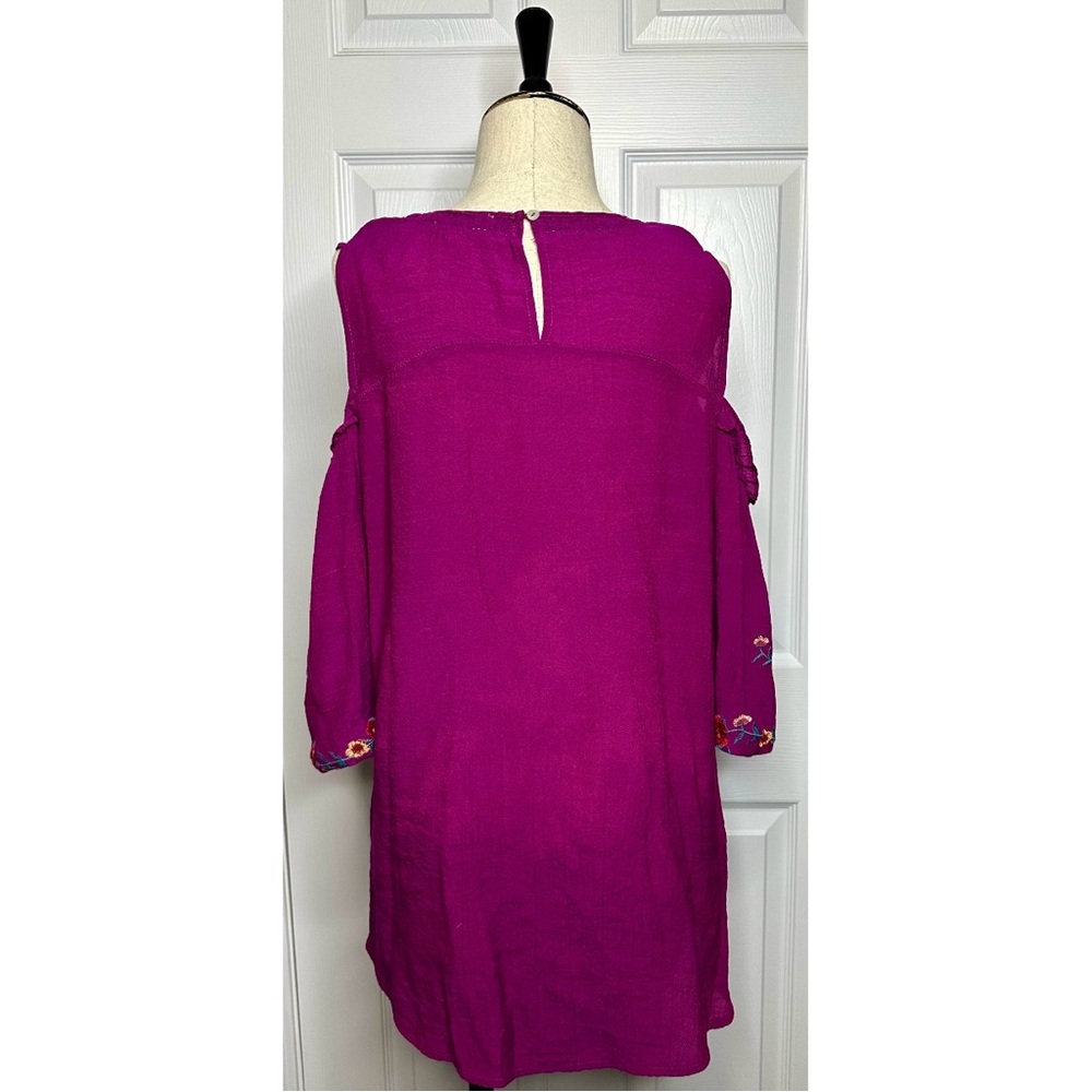 🌸UMGEE* Purple/Magenta Embroidered Cold Shoulder Blouse - Picture 7 of 10